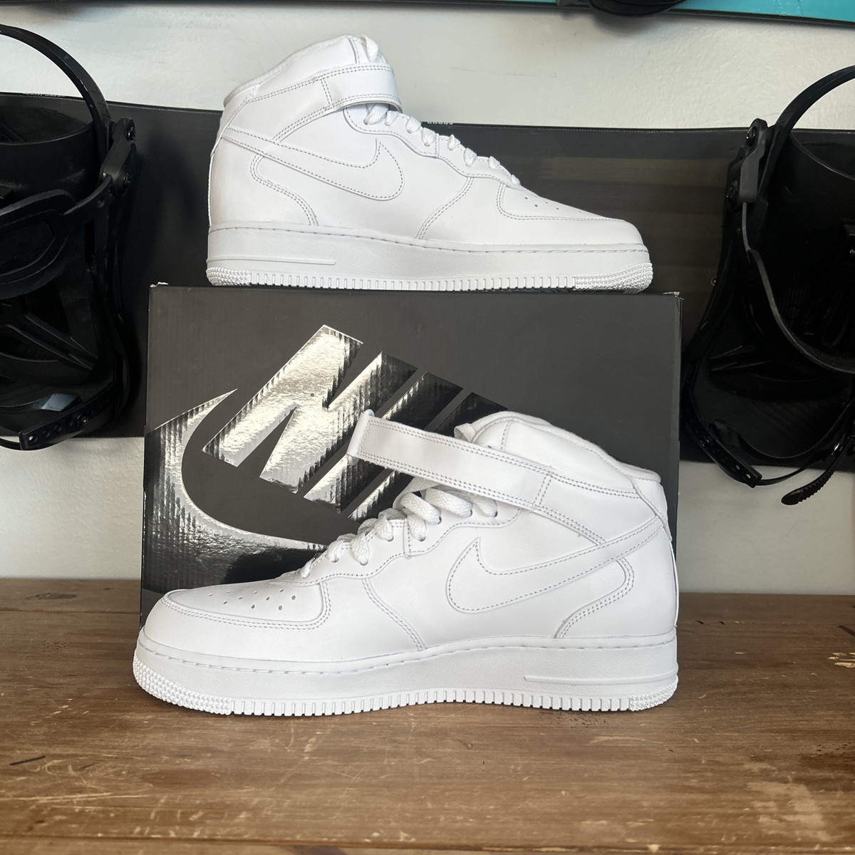 Nike Supreme x Air Force 1 Mid Box Logo - Triple White for Nike Supreme x Air Force 1 Mid Box Logo - Triple White for