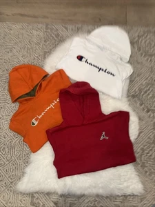 Lot Of 3 Boys Small 8-10 Y Champion, Nike Hoodies Red , Orange , White - Picture 1 of 8
