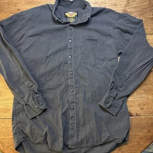 Vintage Harley Davidson Mens Button Shirt Black Shirt Size Medium - Picture 1 of 11
