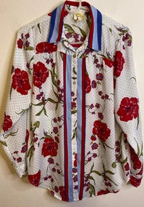 Anthropologie Fig and Flower Women's Top Button Front Floral Cottagecore Boho M - Picture 1 of 3