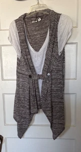 Cato Marled Brownish Gray Knit Top Size M - Picture 1 of 4