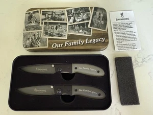 Browning Knife Set of 2 Folding Knives Our Family Legacy Pocket Jack - Picture 1 of 3