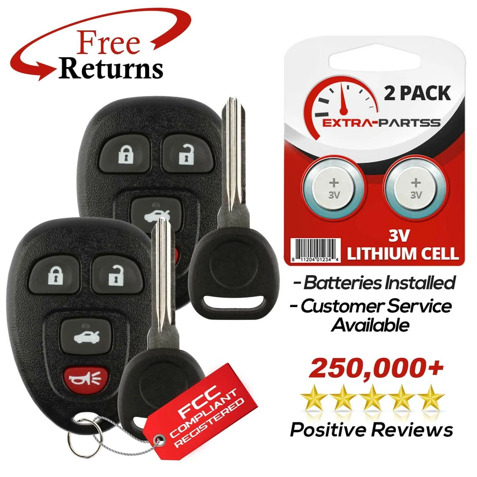 2 For 2004 2005 2006 2007 2008 2009 2010 2011 2012 Chevrolet Malibu Remote + Key Foto 1 de 4