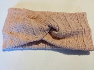 Pastel, soft peach/ pink Winter headbands Textured Cable Knit Design. - Picture 1 of 1