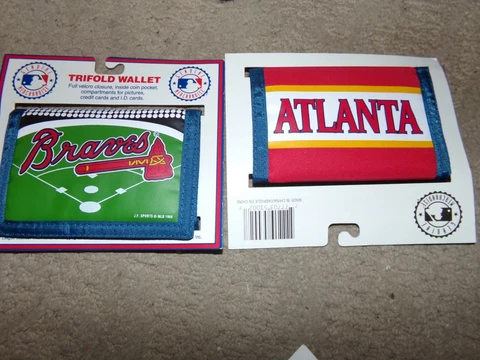 NEW Vintage MLB ATLANTA BRAVES TRI-FOLD WALLET Genuine J.f. Sports 1998 Cover