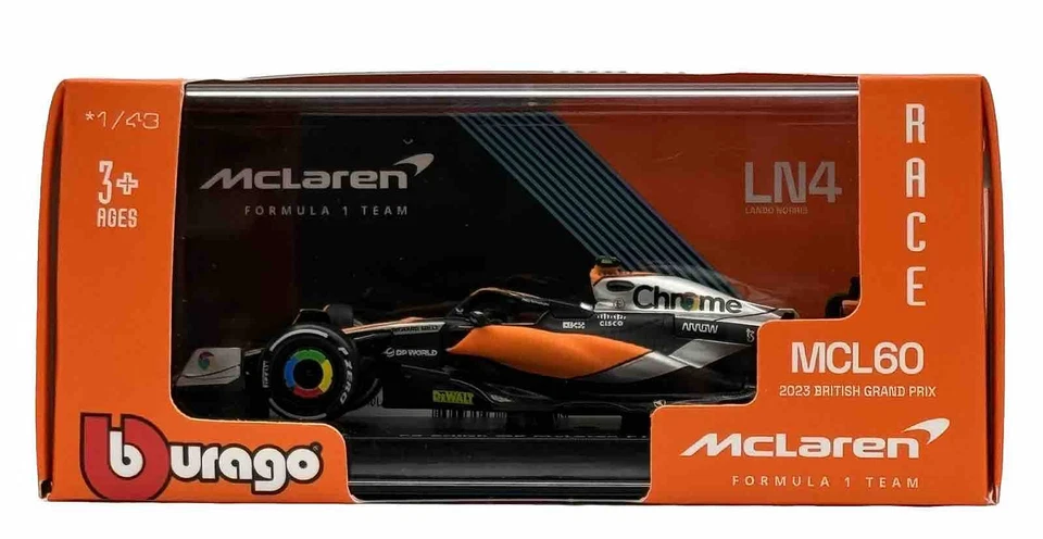 Lando Norris #4 Bburago Mclaren 2023 F1 MCL60 Singapore GP 1/43