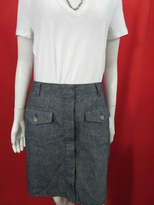 Hobbs Denim Linen Lined Skirt UK 10 NWT & Zara white v neck shirt Small NWT - Image 1 of 4