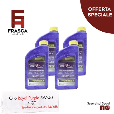 Olio Motore Sintetico 5W40 Royal Purple Alte Prestazioni API SP Acea A3 B4 21