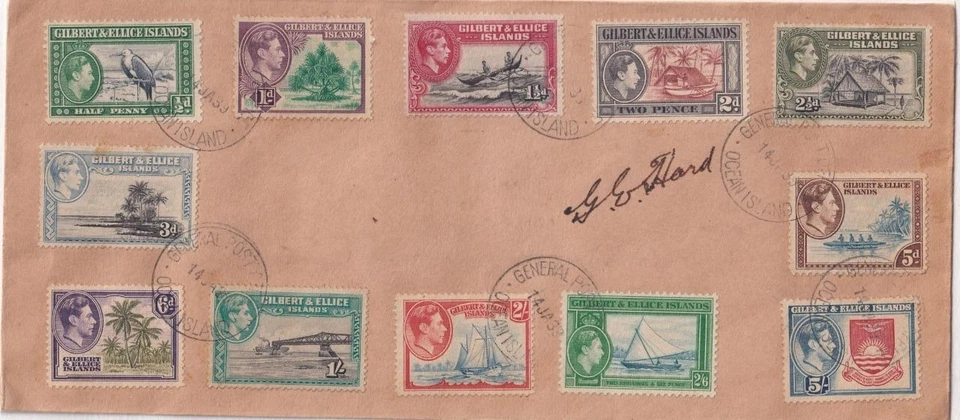 GILBERT AND ELLIS ISLAND # 40-51 EN PORTADA PRIMER DÍA GPO CANCELA Foto 1 de 1