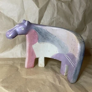 Soapstone Sculpture Abstract Animal Art Figurine Horse Hippo 1980s Style - Picture 1 of 7