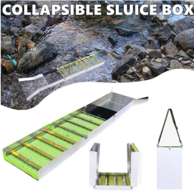 50" Gold Mining Sluice Box for Gold Folding Aluminum Sluice Box with Miners Moss - image 1 of 4