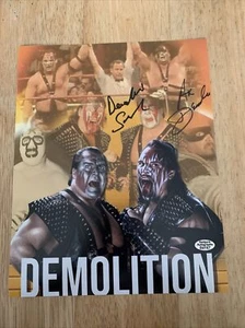AX & SMASH DEMOLITION SIGNED 8x10 PHOTO WWF WWE WCW AEW WRESTLING HOLOGRAM COA B - Picture 1 of 6