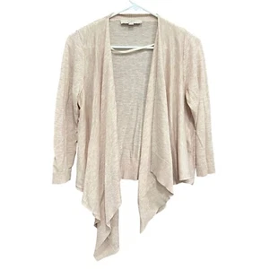 LOFT Open Front Cardigan Draped Lightweight Knit Sweater Blush Pink M - Picture 1 of 8