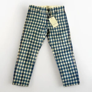 Gucci Boys blue & ivory checkered w/side piping fully lined wool pants Size 6 - Picture 1 of 3