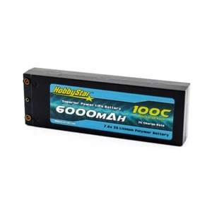 Batería LiPo HobbyStar 6000mAh 7.4V, 2S 100C Estuche Rígido "LCG" - Imagen 1 de 2