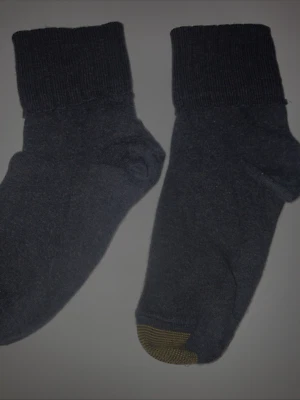 Calcetines vintage de algodón con puntera dorada para dama (calcetines gap) talla 9-11, NEGRO, 1 PAR Foto 1 de 4