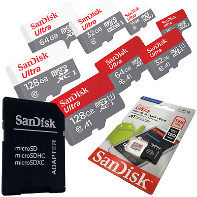 SanDisk Micro SD Card 128GB 64GB 32GB 16GB Ultra Memory Card TF Class 10 Lot • 44.64$
