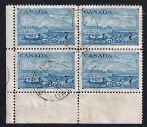 Canada 1951 Stagecoach and Plane, Flesherton ON cancel, used LL blank PB sc#313 - Picture 1 of 1