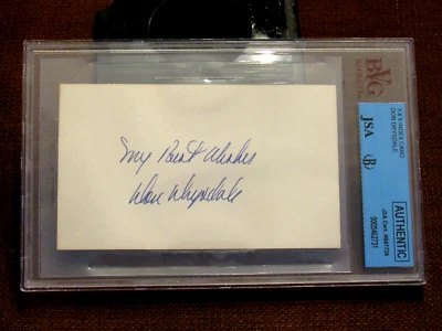 DON DRYSDALE 3 X WSC LA DODGERS HOF SIGNED AUTO VINTAGE INDEX CARD JSA BEAUTY - Image 1 of 3