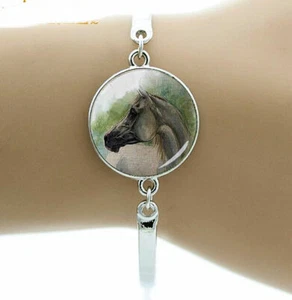 HORSE & WESTERN JEWELLERY JEWELRY ARABIAN HORSE HEAD BANGLE BRACELET SILVER - Bild 1 von 1