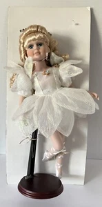 Vintage Dolls By Pauline 17” Porcelain Ballerina Jennifer Doll With Stand - Picture 1 of 9