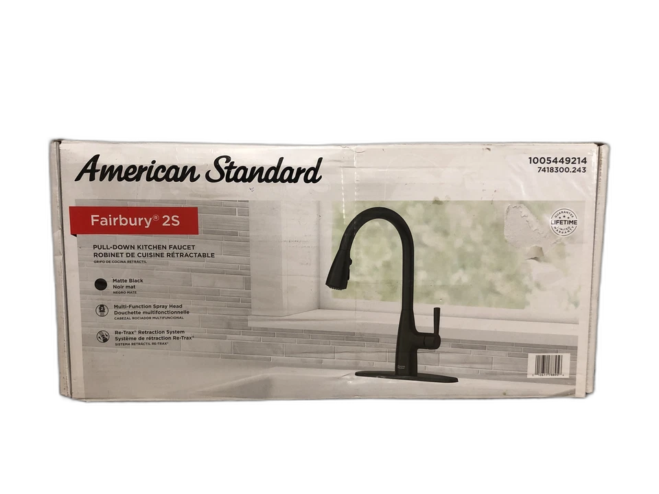 American Standard Fairbury 2S Single-Handle Pull-Down Kitchen Faucet Matte Black