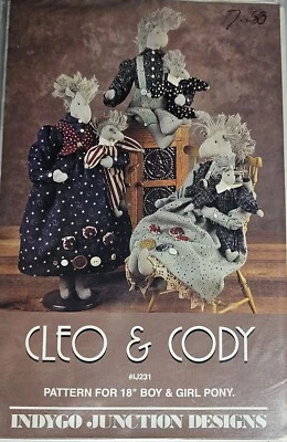 Indygo Junction Cleo & Cody- 18" Boy & Girl Pony VINTAGE 1993 Unused-C2  - Image 1 of 2