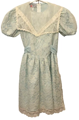 Vestido De Colección SWEETHEART ROSE Niñas 7 Azul Encaje Flor Primavera Pascua Pradera EE. UU. Foto 1 de 4