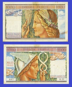 Francia Caja Fuerza Militar Pública 1000 Francos ND 1947 -- Reino Unido - Reproducción - Imagen 1 de 1