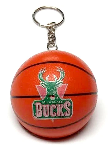 MILWAUKEE BUCKS NBA MINI 2" ROUND BASKETBALL KEYCHAIN RETIRED 2015 DECORATION Cover