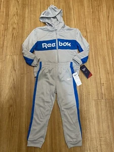 Reebok Boy's Jogger Athletic Set Size: 4T Gray/Blue Jacket Pant Set NWT - Picture 1 of 6