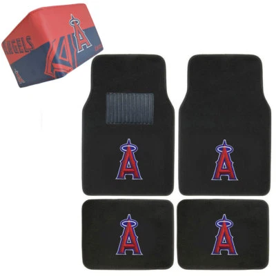 MLB Los Angeles Angels Car Truck Carpet Floor Mats & Synthetic Leather Wallet - Image 1 of 4