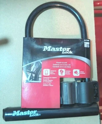 Master Lock Bike Lock 8170D 8" H X 6-1/8" Double Locking Hardened Steel U-Lock - Image 1 of 2