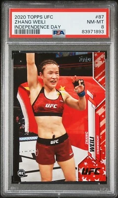 2020 Topps UFC #87 Zhang Weili Independence Day #/76 Rookie RC PSA 8 - Image 1 of 2