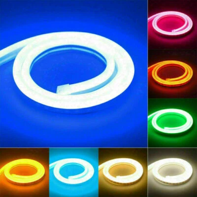 DC 12V SMD2835 Flexible LED Strip Waterproof Neon Lights Silicone Tube 1M-10M - Image 1 of 4