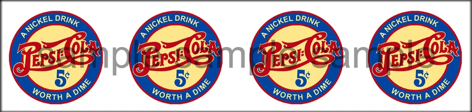 (4) PEPSI VINTAGE STYLE WORTH A DIME  DECAL 1" - Image 1 of 1