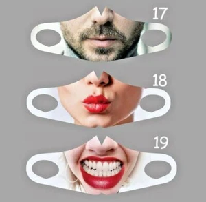 big Star fun Mouth famous lip smile Mask PM filter adult teen Face Cover Styles - Picture 1 of 10