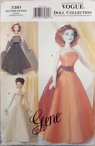 Vogue 7381 741 GENE bambola 15,5" moda circa 1950 vestito fascia Hollywood cucito NON TAGLIATO - Foto 1 di 9