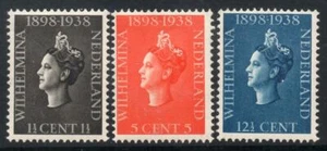 NETHERLANDS MNH 1938 SG483-85 40th Anniv of Coronation - Picture 1 of 1