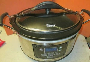 Juego de olla de cocción lenta programable digital Hamilton Beach portátil de 6 cuartos de galón 33967 - Imagen 1 de 6