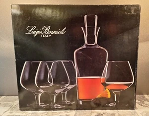 Luigi Bormioli Cognac Gift Set Four Glasses & Decanter With Stopper NIB - Picture 1 of 6