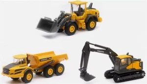 Volvo Construction Vehicles Set of 3 Yellow New Ray 32095 Diecast Model Toy Car - Picture 1 of 2