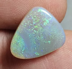 Lightning Ridge Polished Opal 3.35 Carat Blue Green Triangle Lapidary Solid Opal - Picture 1 of 14