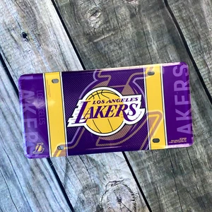 New Los Angeles LA Lakers Metal Front Plate Tag for Auto Rico NBA Purple Yellow - Picture 1 of 11