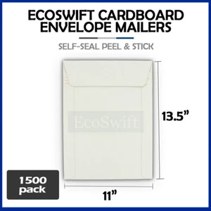 1500 - 11" x 13,5" EcoSwift weiß Foto Schiff flache Karton Umschlag Versandtaschen - Bild 1 von 8