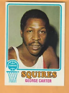 George Carter Virginia Squires 1973-74 Topps #191 San Buenaventura Bonnies pliegue - Imagen 1 de 2
