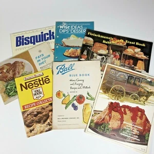 Vintage Lot 7 Recipes Cookbooks Instructions Illustrated Booklets 1950s -1980s - Picture 1 of 5