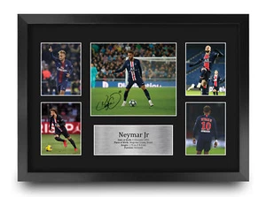 Neymar Jr A3 incorniciato PSG idee regalo immagine autografa stampata per appassionati di calcio - Foto 1 di 7