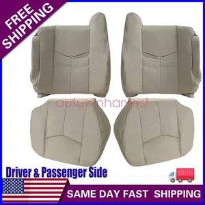 For 2003 2004-2006 Cadillac Escalade Both Bottom -Top Leather Seat Cover Tan 152 - Foto 1 di 24