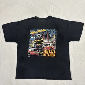 Maglietta FDNY Hells Kitchen New York vigili del fuoco Skyline Midtown Manhattan XL VNTG - Foto 1 di 7